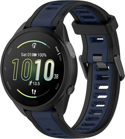 Compatible with Garmin Forerunner 165 Watch Band, 20mm Width Silicone Replacement Bands for Garmin