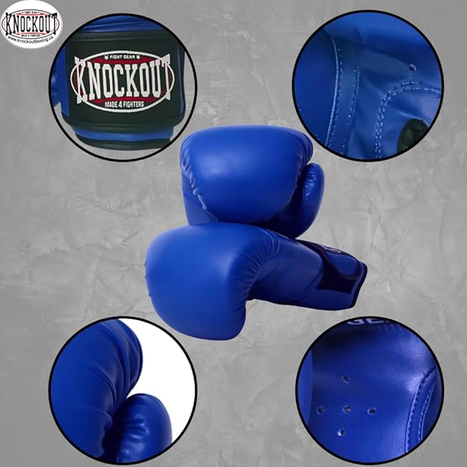Knockout Gel Boxing Gloves for Men Women - Pro Training Sparring, Maya Hide Leather Muay Thai MMA
