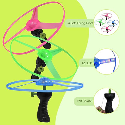 M.best 4 Sets LED Flying Set, Fun Flying Saucers Toys for Kids with Flashing Lights, Flying Toy