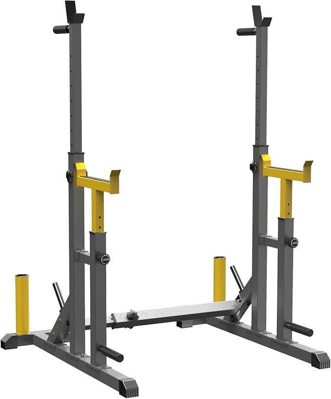 K KiNGKANG Adjustable Squat Rack,Multi-Function Barbell Rack for Weight Lifting and Home Gym