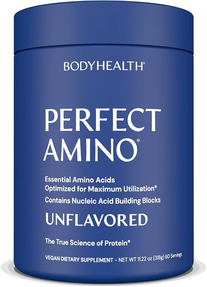 BodyHealth PerfectAmino Powder - BCAA and EAA Powder for Pre and Post Workout - Amino Acid Energy