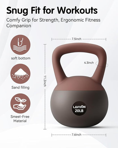 Soft Kettlebell - Cushioned Impact-Resistant Base and Anti-Slip, Kettle bell Anti-Slip Grip Weight
