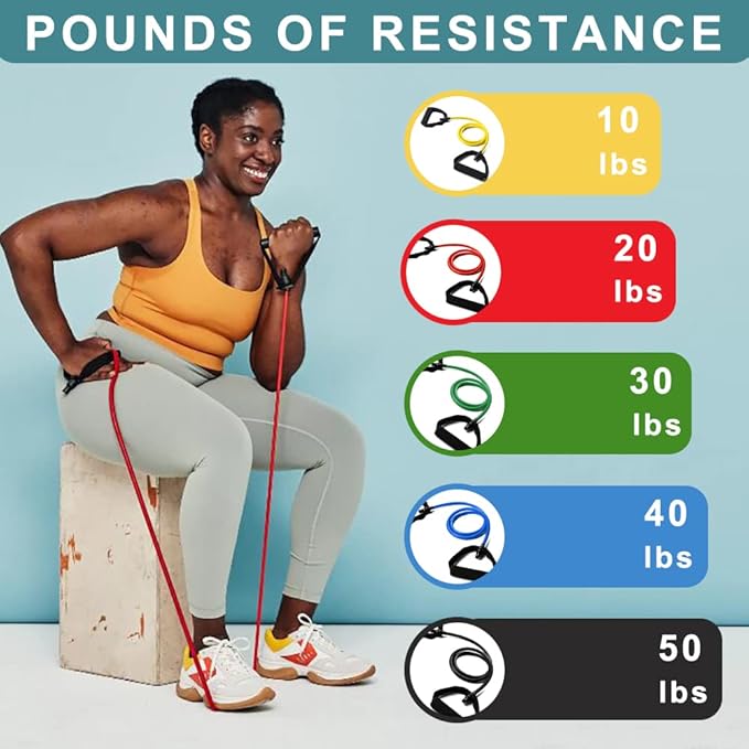 Resistance Bands with Handles, Single Resistance Bands, Exercise Bands with Handles, for Resistance
