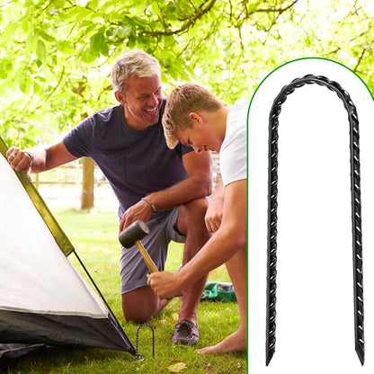12 Pack Trampoline Stakes, 12 Inches Trampoline Wind Stakes, Heavy Duty Ground Anchors, U Shaped