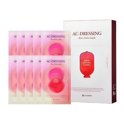 LEADERS AC-Dressing Skin Clinic Mask ??Soothing and Calming Sheet Mask for Sensitive, Acne-Prone
