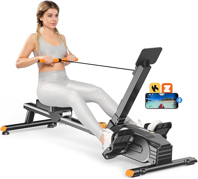 Magnetic Rowing Machines for Home, Rower Machine with 16 Levels Powerful Silent Magnetic