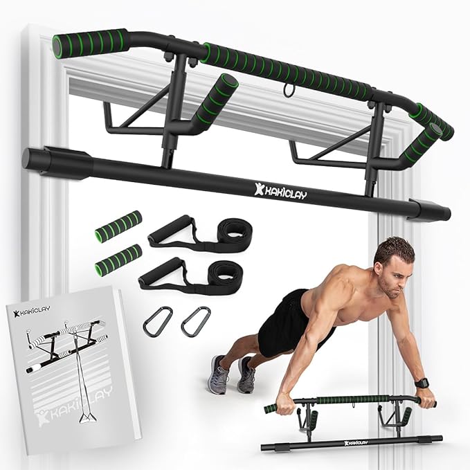 New Upgrade Pull Up Bar for Doorway - Foldable Design & Space-Saving, Upto 440 Lbs Capacity, No