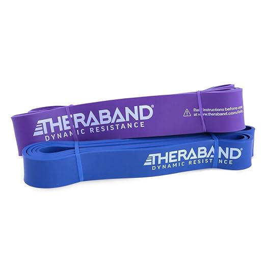THERABAND High Resistance Bands, Set of 2 Elastic Super Bands for Improving Flexibility, Injury