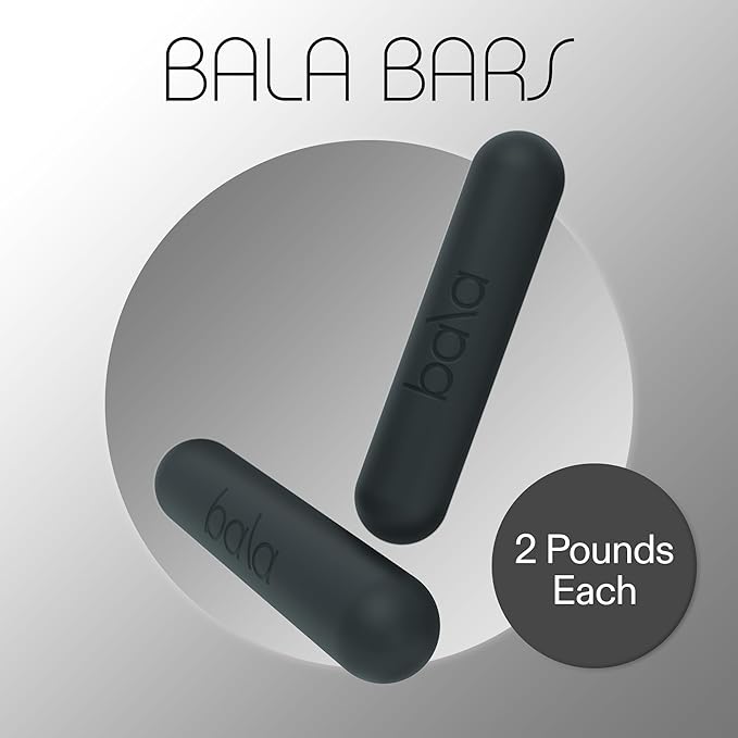 Bala Bars Dumbbell Set for Women & Men - Set of 2 Bars Designed for Walking, Strength Training