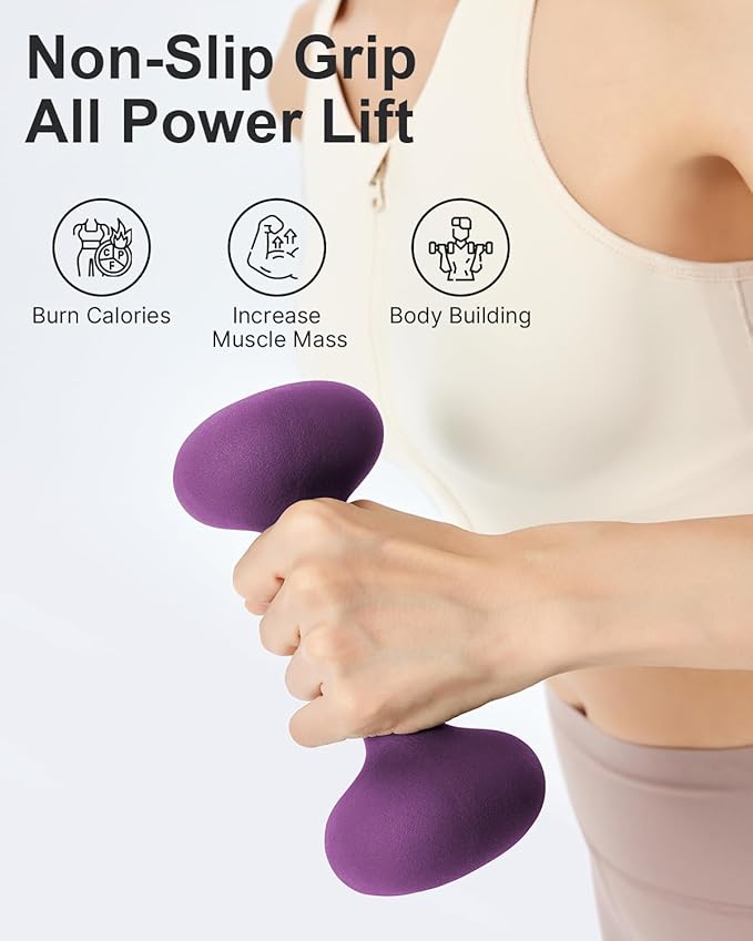 YOTTOY Weights Dumbbells Set for Women,2-15 Pound Dumbbells Set of 2, Non-Slip Hand Weights for