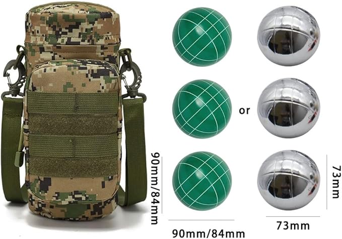 Bocce Ball Bag for 90mm 84mm 73mm 3 Bocce Game,Multifunctional, Zip Design, Powerful. Size: 27 x 12