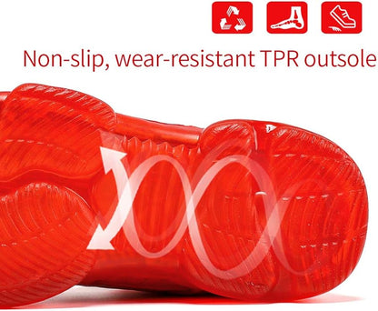 VITUOFLY Kids Basketball Shoes Boys Air Cushion Sneakers Girls Mid Top School Hoops Shoes Non-Slip