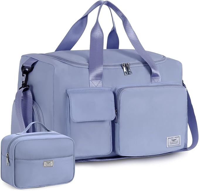 FIORETTO Women's Gym Duffle Bag with Shoes Compartment, 37L Capacity, Ideal for Travel, Gym