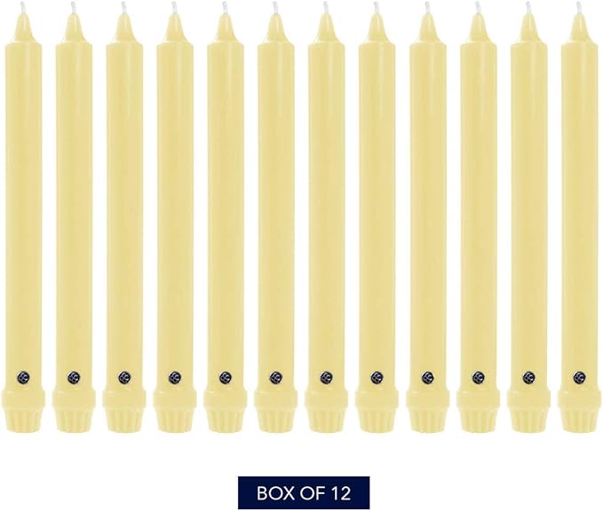 Colonial Candle Unscented Taper Candle, Classic Collection, Limoncello, 10 in, Pack of 12 - Up to 8