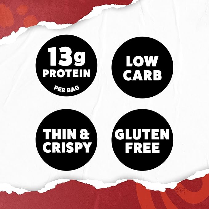 WILDE Protein Chips Barbeque, Thin and Crispy High Protein Snacks, Keto Friendly, Low Carb Chips