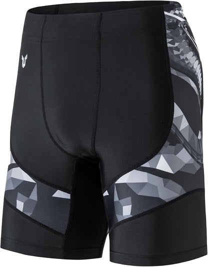 HUGE SPORTS Men's Rash Guard Swim Shorts Compression Swimming Jammer Cool Dry Active Swimsuit