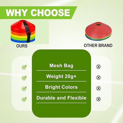 Ashsajkd(Set of 25/50/100 - Agility Soccer Cones with Carry Bag and for ï¼?Football Cones for