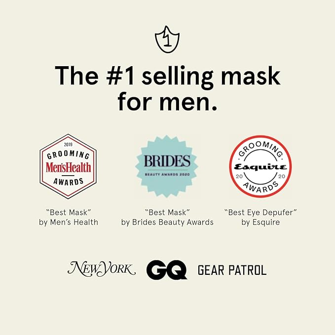 BRO MASK: Korean Face Mask for Men | 2 Pc. Hydrating Anti Aging Sheet Masks Contain Vitamin C