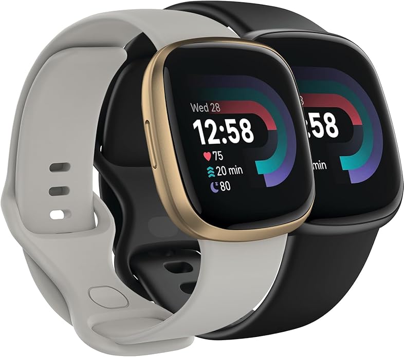 Compatible with Fitbit Versa 4 / Fitbit Versa 3 / Fitbit Sense/Sense 2 Bands, Soft Silicone