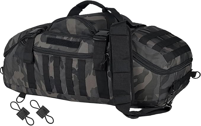 65L Large Travel Duffle Bag Military Tactical Backpack, Army Assault Pack Bug Out Bag Rucksack for