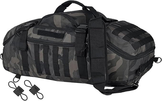 65L Large Travel Duffle Bag Military Tactical Backpack, Army Assault Pack Bug Out Bag Rucksack for