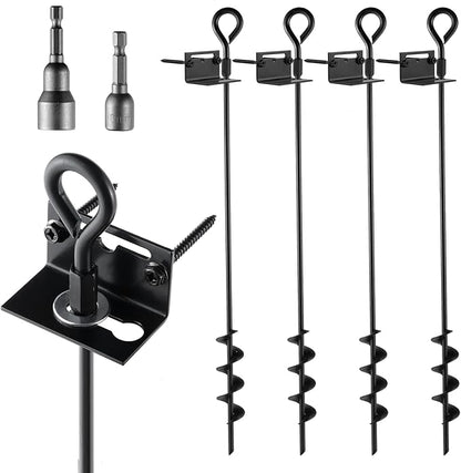 MIXXIDEA 24 in Mobile Home Anchors, Metal Ground Anchor Screw in, Heavy-Duty Earth Anchors with