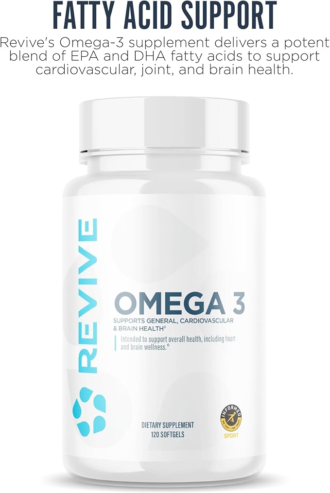 Revive MD Omega 3 Fish Oil Supplements for Men & Women - Omega 3 Softgels with EPA & DHA Fatty