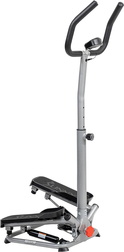 Sunny Health & Fitness Twist Stepper with Handlebar, Stair Step Machine for Cardio Workout, Compact