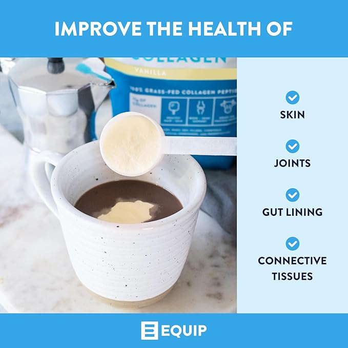 Equip Foods Grass Fed Collagen Powder | Hydrolyzed Bovine Collagen Peptides with Amino Acids |
