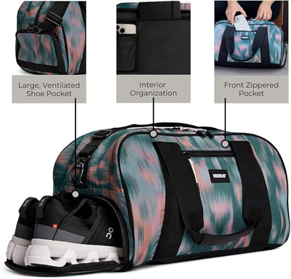 Vooray Burner Gym Duffel Bag, Gym Bag for Women and Men with Shoe Compartment, Weekender, Overnight
