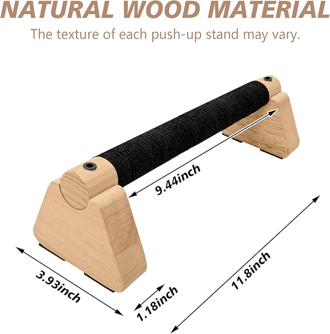Parallettes Bars - Wooden Calisthenics Equipment for Handstand Training, Push Up Bars &