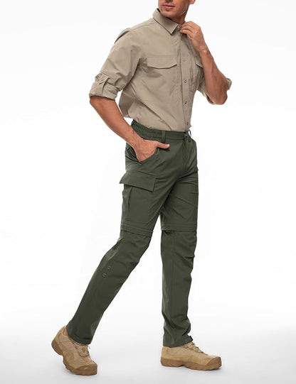 Wespornow Men's-Convertible-Hiking-Pants Quick Dry Lightweight Zip Off Breathable Cargo Pants for