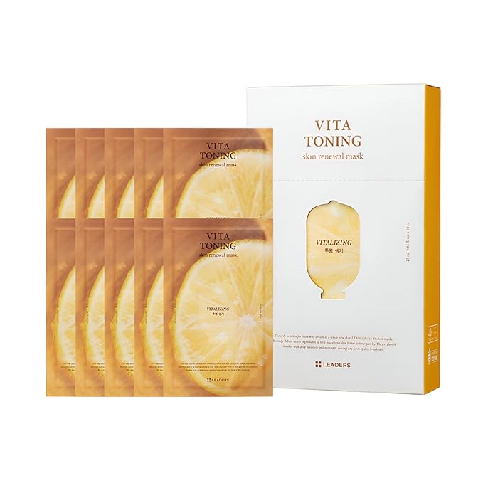 LEADERS Vita Toning Skin Renewal Mask ??Nourishing & Revitalizing Sheet Mask for Healthy Skin |