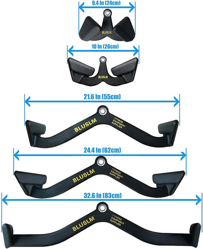 LAT Pull Down Bar for Cable Machine, LAT Pulldown Attachments T Bar V Bar Cable Attachment, Back