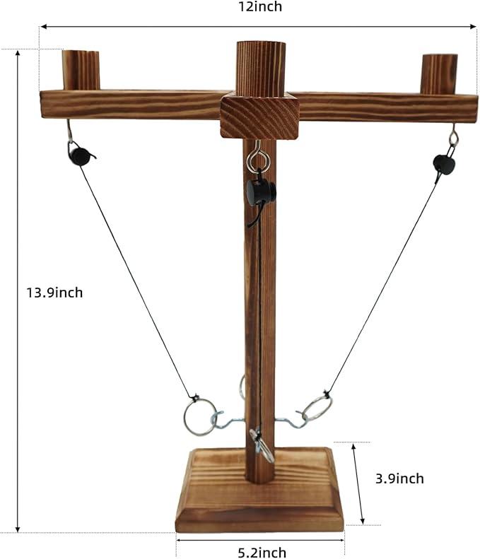 Hook and Ring Game, Large Ring Toss Game for Adults, Ring Game on a String, Tabletop Games, Hook