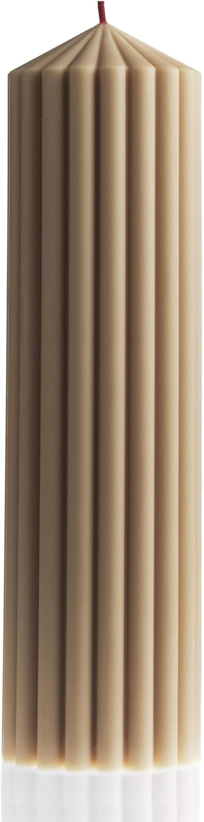 LAWA Ribbed Peak Pillar Candle - Large Beautiful Handmade Pillar Scented Soy Wax Candle Elegant