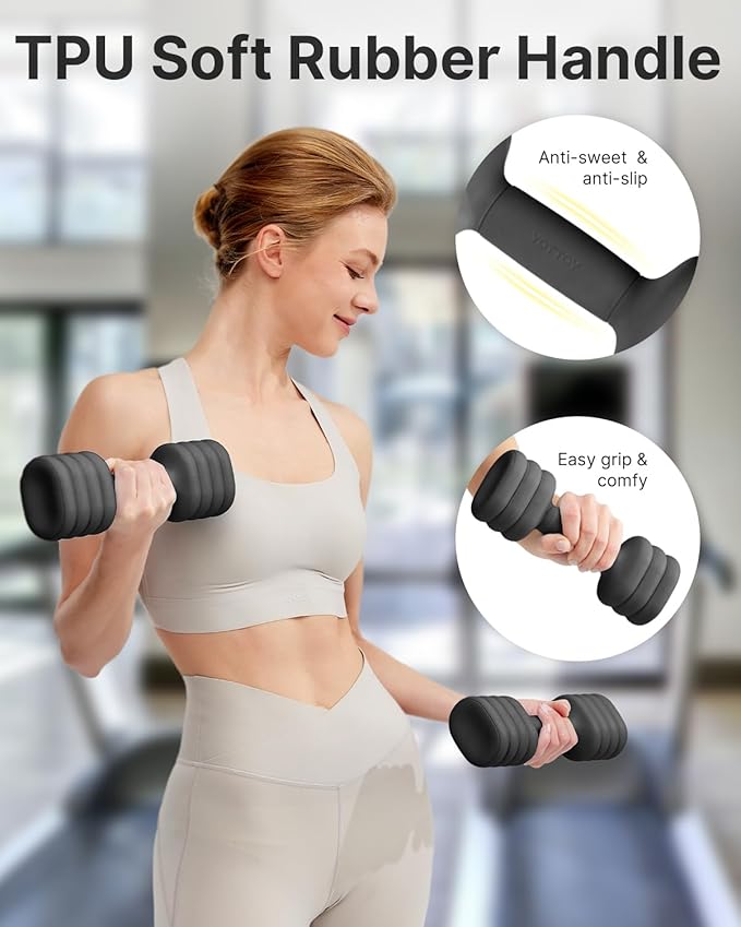 YOTTOY Adjustable Dumbbell Set of 2, 4-in-1 Hand Weights for Women at Home, Compact Free Weights