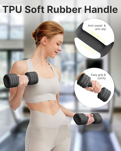 YOTTOY Adjustable Dumbbell Set of 2, 4-in-1 Hand Weights for Women at Home, Compact Free Weights