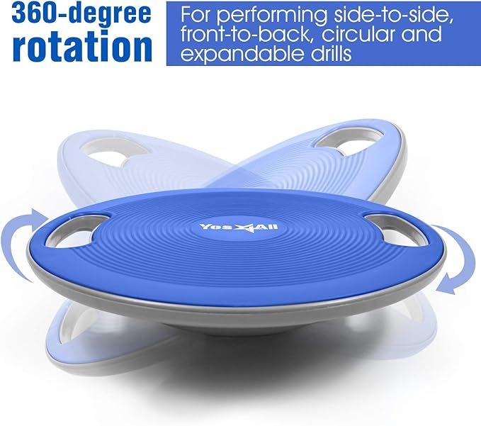Yes4All Upgraded Wobble Balance Board, 16.34" TPE Non-slip, Stability Board for Home Gym, Standing