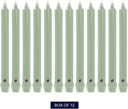 Colonial Candle Unscented Taper Candle, Classic Collection, Colonial Classic Green, 10 In, Pack of