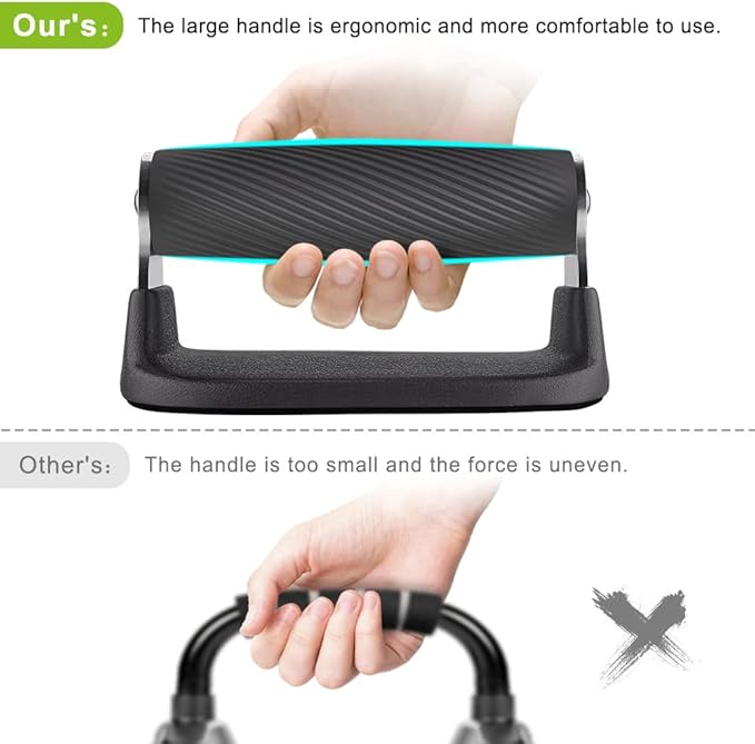 BeneLabel Push Up Bars, Pushup Stands, Anti-Slip Soft Plastic Push Up Handles, Bottom Anti-Slip