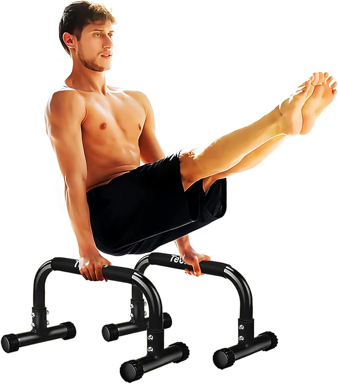 Push Up Bar, Parallettes Bars For L-sit & Dip, Heavy-Duty No Wobbling Parallel Bars Stand For