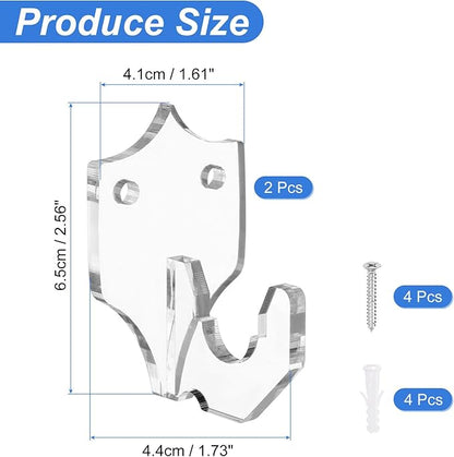 uxcell 2 Pcs Sword Holder Wall Mount Sword Racks Acrylic Wall Sword Display Hanger with Mounting