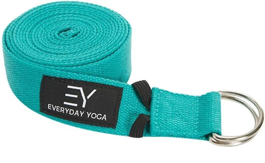 Everyday Yoga Super Strong Strap with Metal D-ring Buckle - Improve Flexibility, Stretching, and