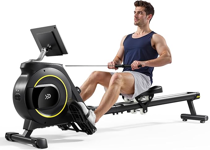 Rowing Machine for Home, 350 LB Capacity, 16-Level Silent Resistance, Magnetic Rowing Machines for
