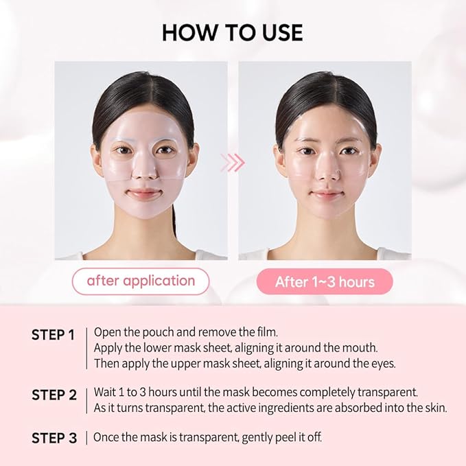 Overnight Collagen Lifting Gel Mask 5 pcs, Korean Face Lifting Deep Hydrogel Mask for Glass Skin
