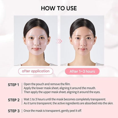 Overnight Collagen Lifting Gel Mask 5 pcs, Korean Face Lifting Deep Hydrogel Mask for Glass Skin