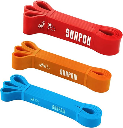 SUNPOW Pull Up Assistance Bands - Set of 5 Resistance Heavy Duty Workout Exercise Stretch Fitness
