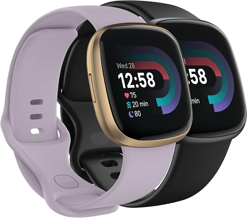 Compatible with Fitbit Versa 4 / Fitbit Versa 3 / Fitbit Sense/Sense 2 Bands, Soft Silicone