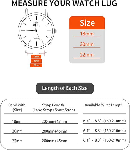 TStrap Nylon Sport Watch Band - Black Quick Release Watch Straps for Men Women - Athletic Military